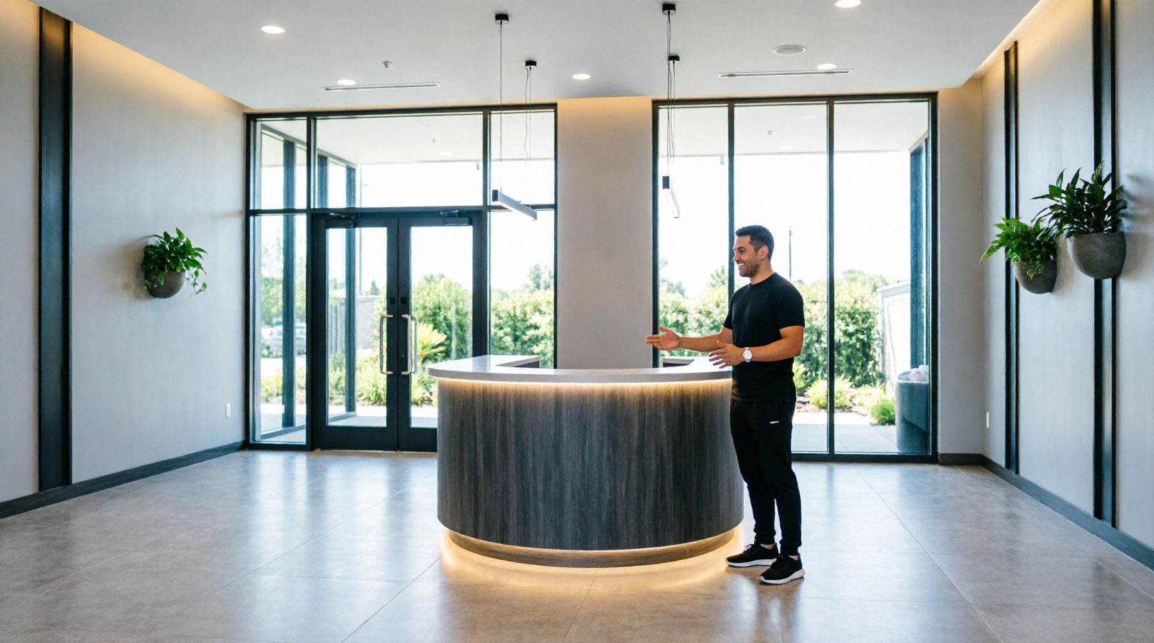 Welcoming gym entrance